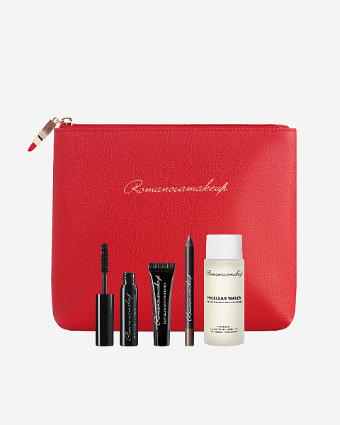 ПУТЕШЕСТВУЕМ КРАСИВО Тушь для ресниц, карандаш для глаз, мицеллярная вода, хайлайтер, косметичка