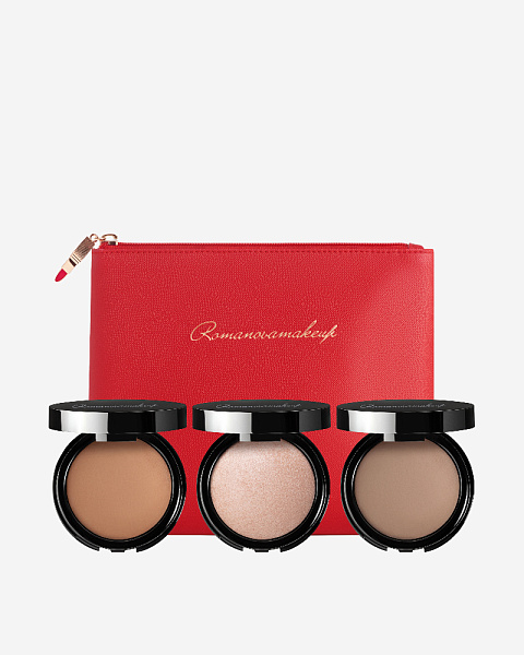 Пудра, скульптор, хайлайтер, косметичка SEXY FACE DARK