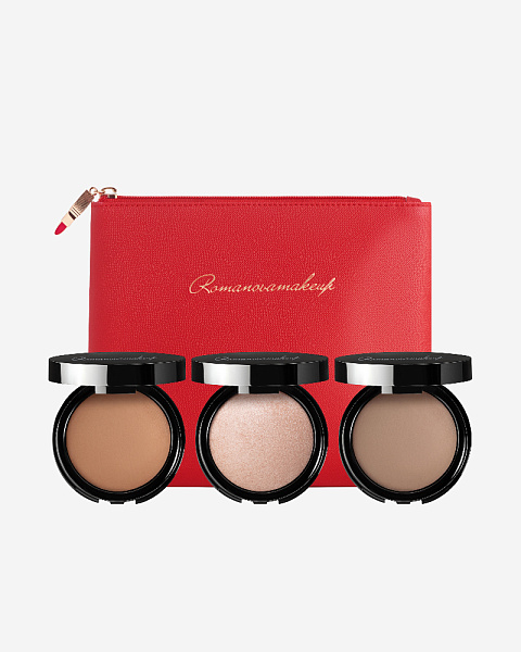 Пудра, скульптор, хайлайтер, косметичка SEXY FACE DARK