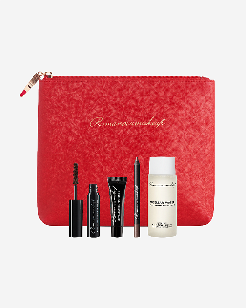 ПУТЕШЕСТВУЕМ КРАСИВО Тушь для ресниц, карандаш для глаз, мицеллярная вода, хайлайтер, косметичка